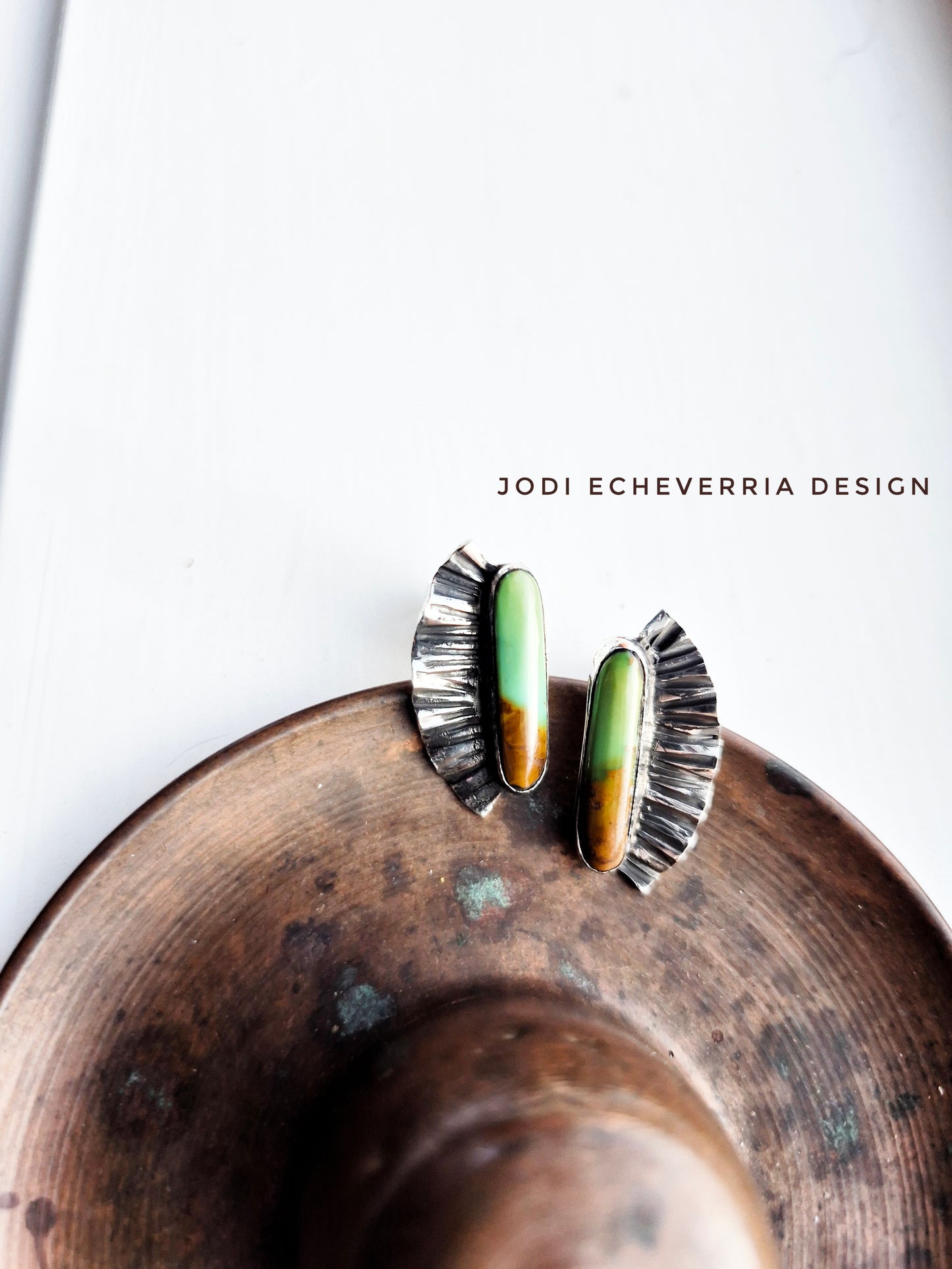 Kingman Turquoise Fan Earrings