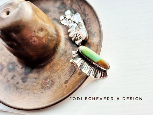 Kingman Turquoise Fan Earrings