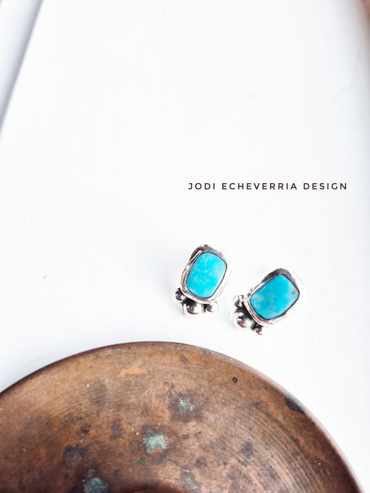 Blue Gem Turquoise Earrings