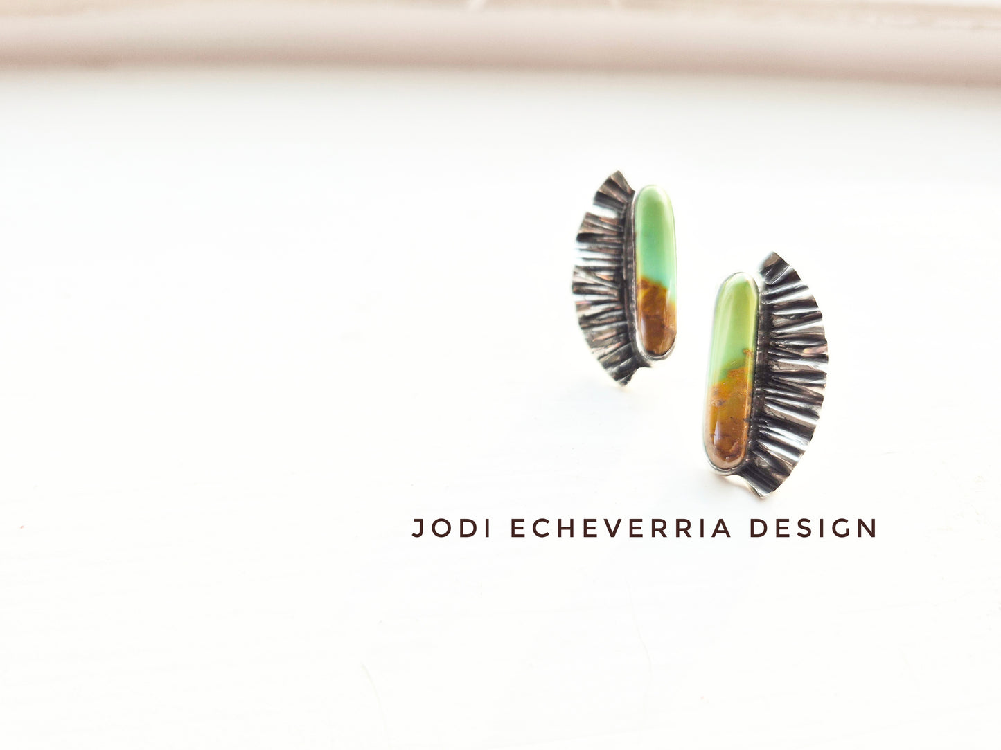 Kingman Turquoise Fan Earrings