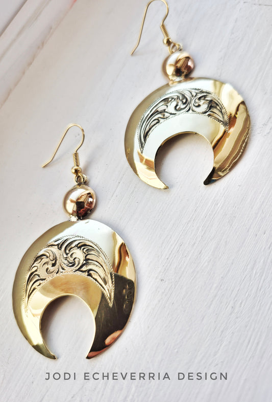 Brass Naja Earrings